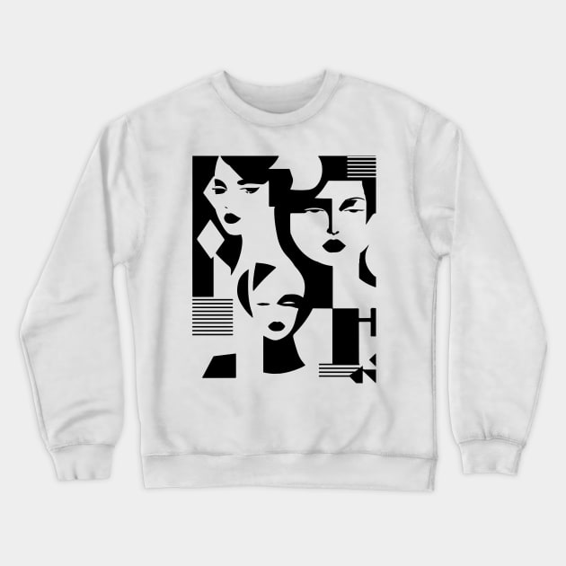 women faces Crewneck Sweatshirt by lkn